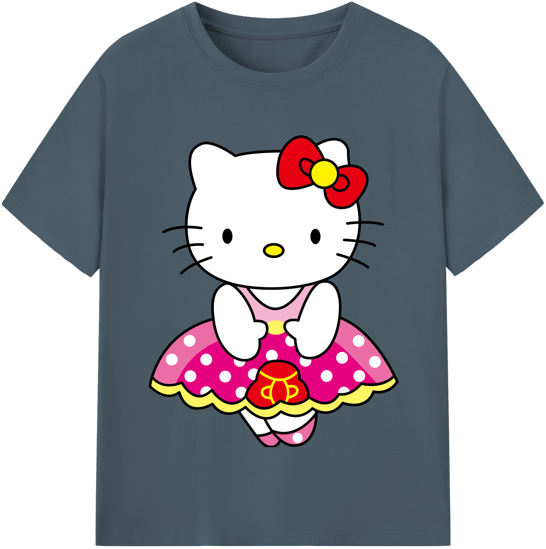 （画像用） Hello Kitty ハローキティ 綿100％半袖Tシャツ（フロントプリント）